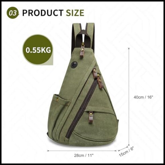 Vintage Canvas Sling Bag Convertible Crossbody Backpack Chest Bag Travel Hiking main image 6